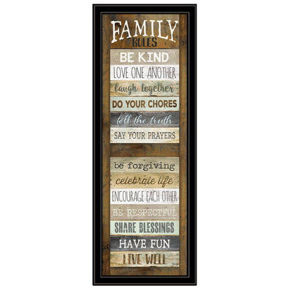 Family Rules Shutter 4 Black Framed Print Wall Art HomeRoots