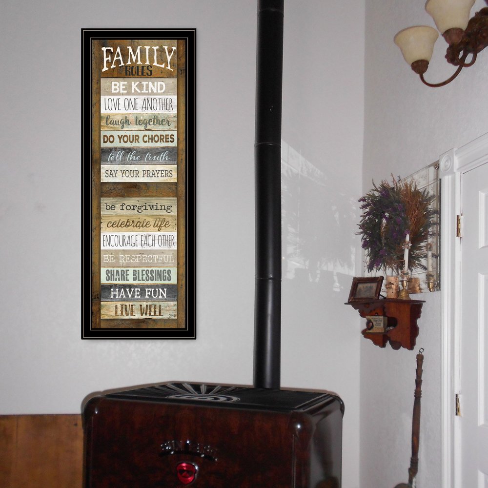 Family Rules Shutter 4 Black Framed Print Wall Art HomeRoots
