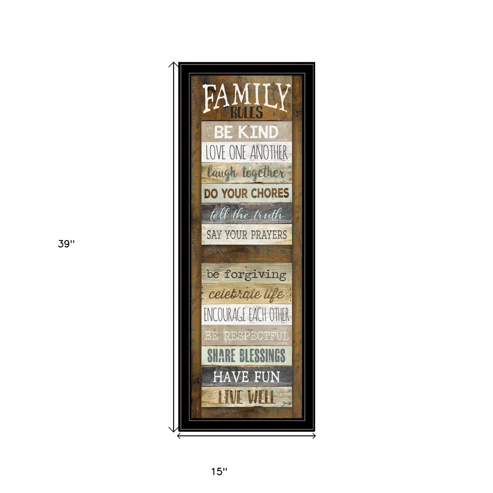 Family Rules Shutter 4 Black Framed Print Wall Art HomeRoots