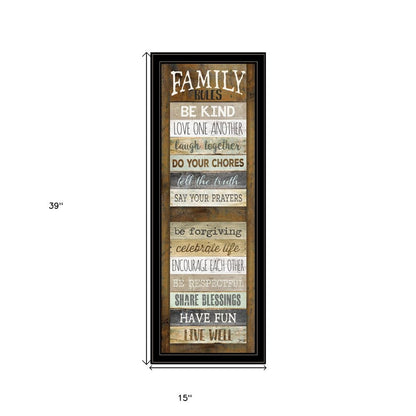 Family Rules Shutter 4 Black Framed Print Wall Art HomeRoots