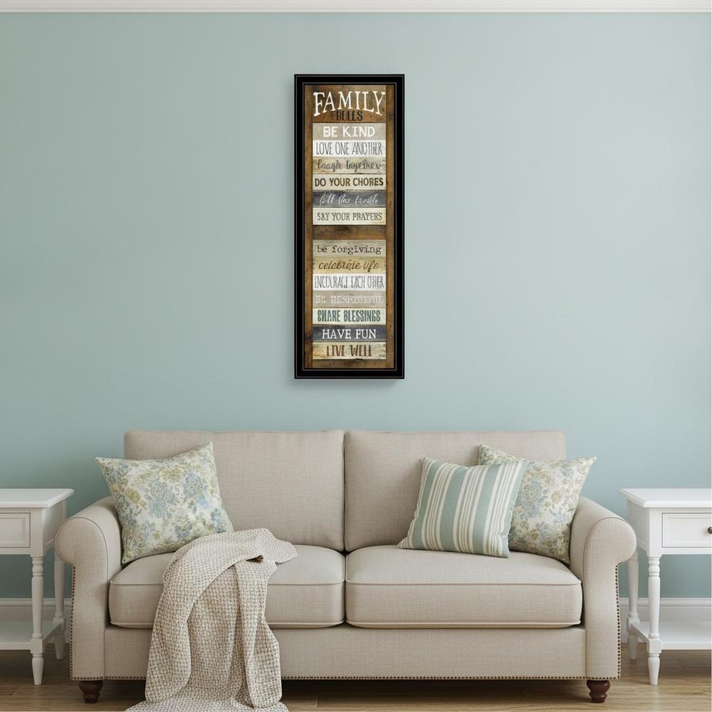 Family Rules Shutter 4 Black Framed Print Wall Art HomeRoots