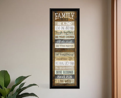 Family Rules Shutter 4 Black Framed Print Wall Art HomeRoots