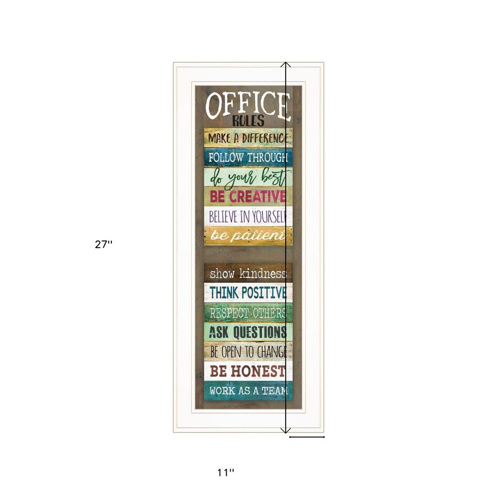 Office Rules 7 White Framed Print Wall Art HomeRoots