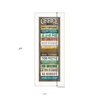 Office Rules 7 White Framed Print Wall Art HomeRoots
