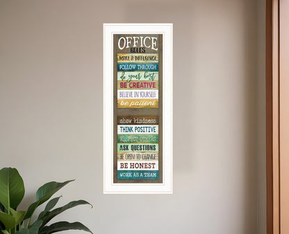 Office Rules 7 White Framed Print Wall Art HomeRoots