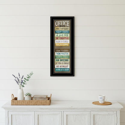 Office Rules 8 Black Framed Print Wall Art HomeRoots