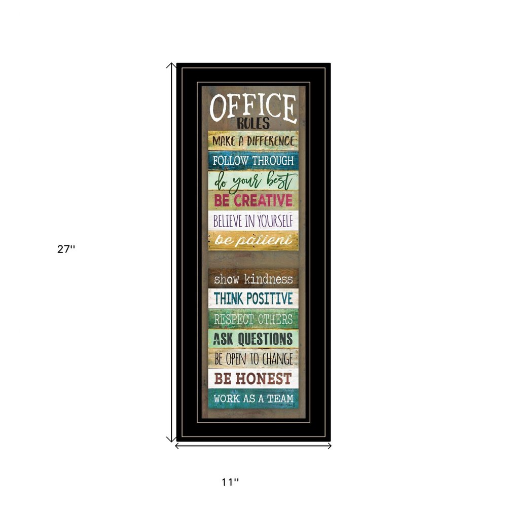 Office Rules 8 Black Framed Print Wall Art HomeRoots