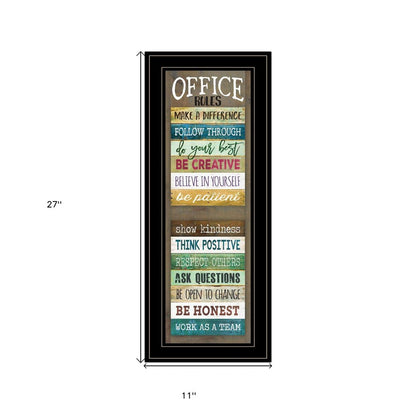 Office Rules 8 Black Framed Print Wall Art HomeRoots