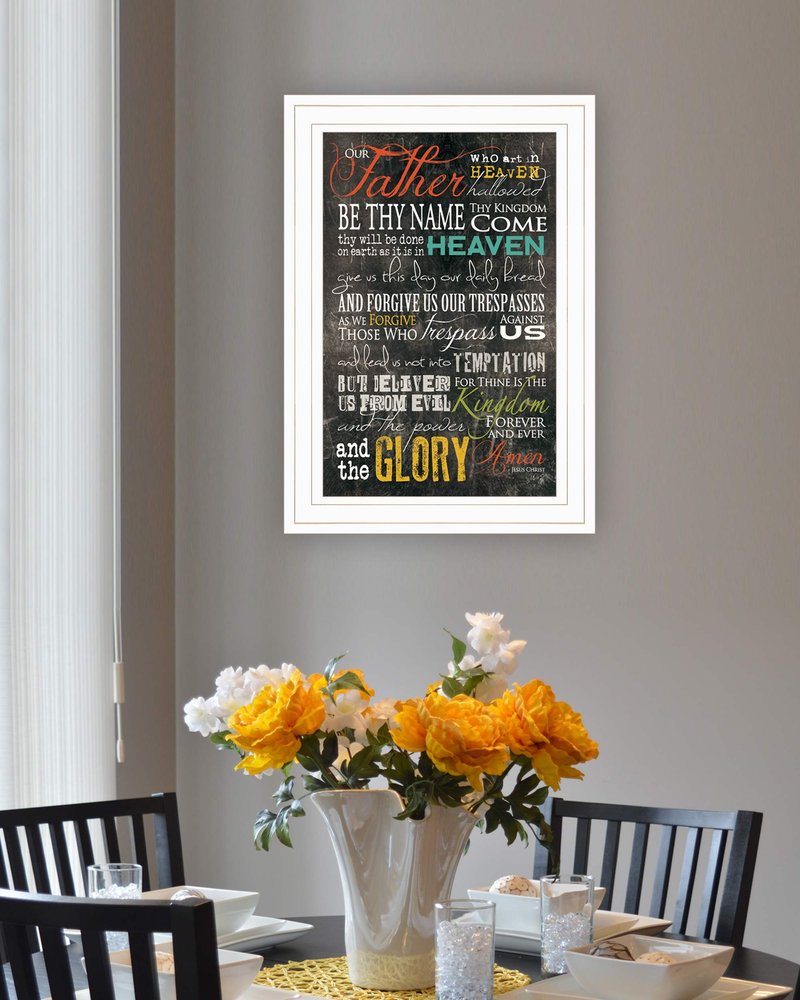 The Lords Prayer 2 White Framed Print Wall Art HomeRoots