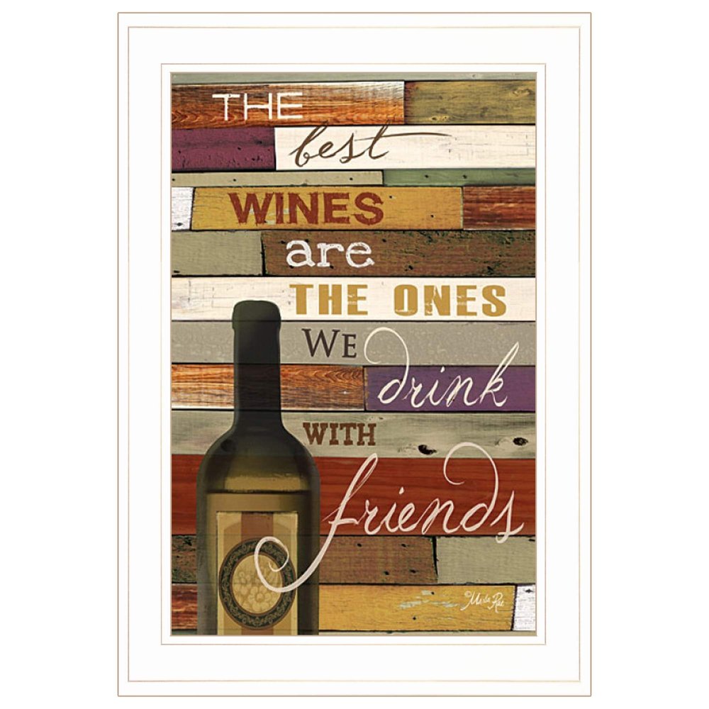Wine With Friends White Framed Print Wall Art HomeRoots