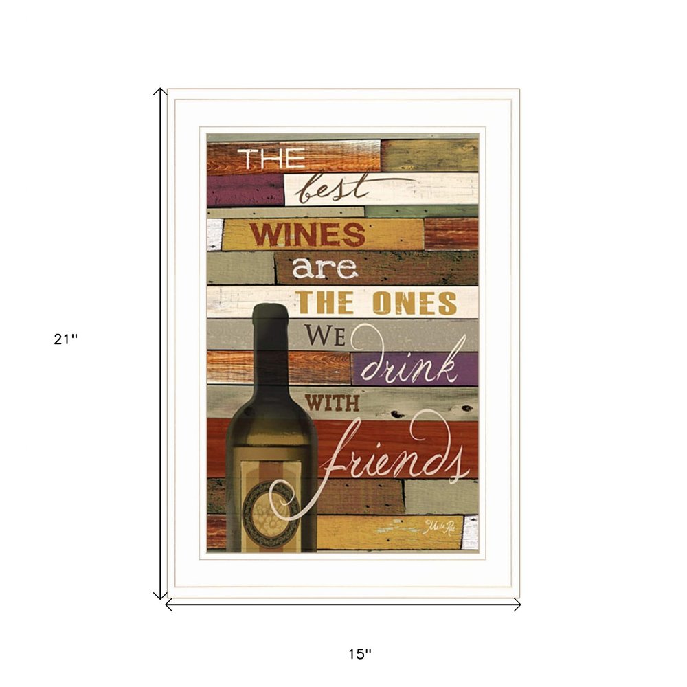 Wine With Friends White Framed Print Wall Art HomeRoots