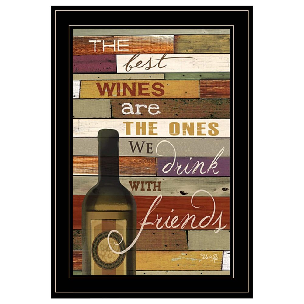 Wine With Friends Black Framed Print Wall Art HomeRoots