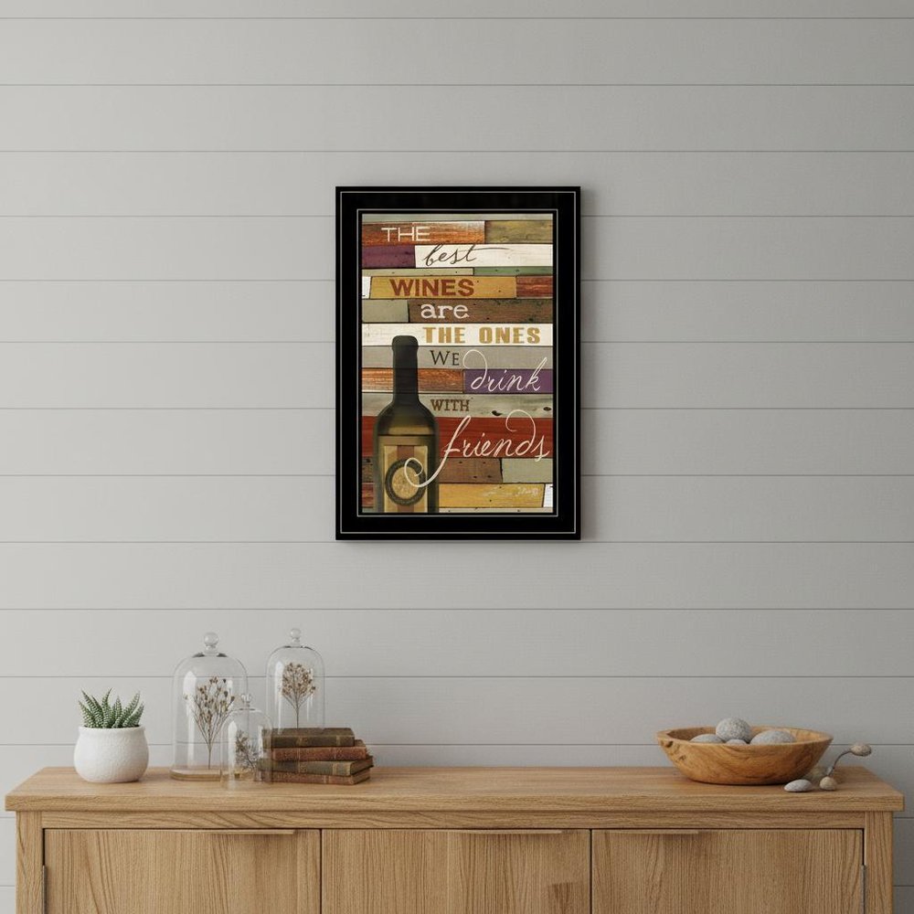 Wine With Friends Black Framed Print Wall Art HomeRoots