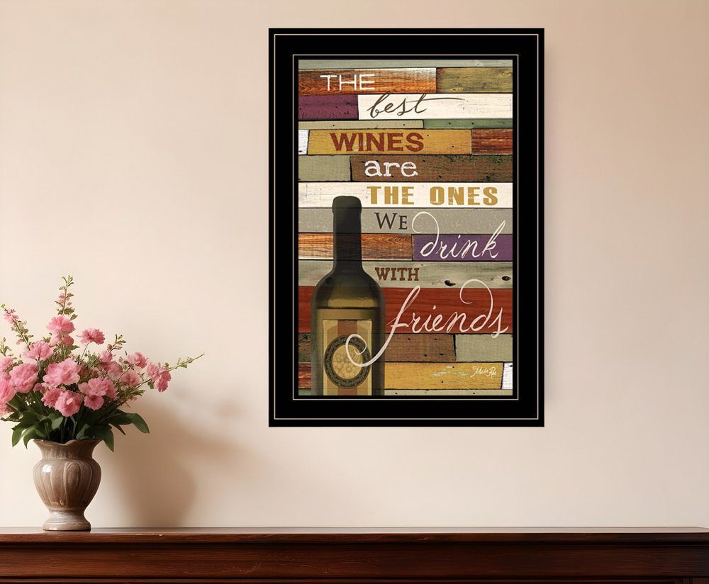Wine With Friends Black Framed Print Wall Art HomeRoots