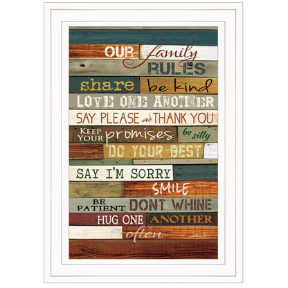 Our Family Rules 2 White Framed Print Wall Art HomeRoots