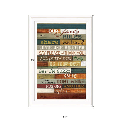 Our Family Rules 2 White Framed Print Wall Art HomeRoots