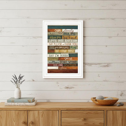Our Family Rules 2 White Framed Print Wall Art HomeRoots