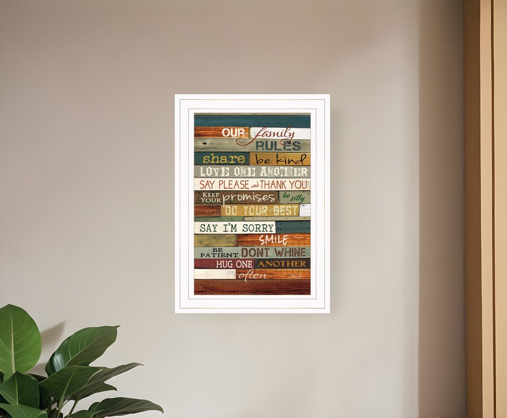 Our Family Rules 2 White Framed Print Wall Art HomeRoots