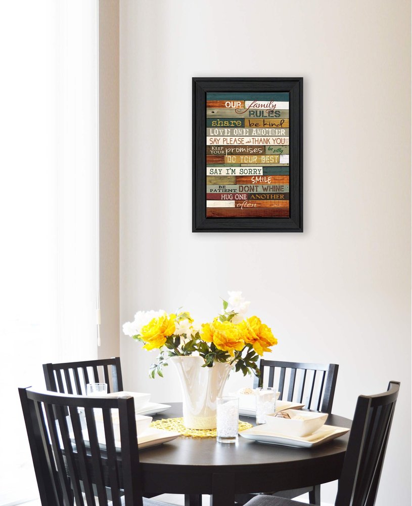 Our Family Rules 3 Black Framed Print Wall Art HomeRoots