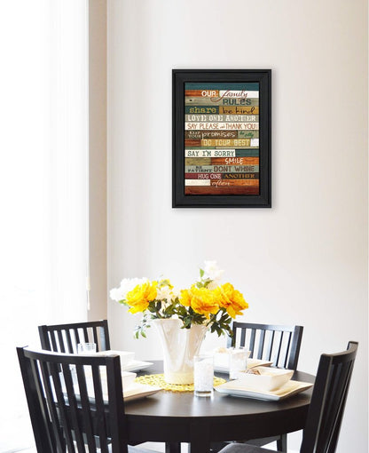 Our Family Rules 3 Black Framed Print Wall Art HomeRoots
