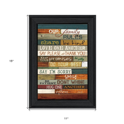 Our Family Rules 3 Black Framed Print Wall Art HomeRoots