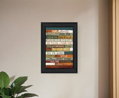 Our Family Rules 3 Black Framed Print Wall Art HomeRoots