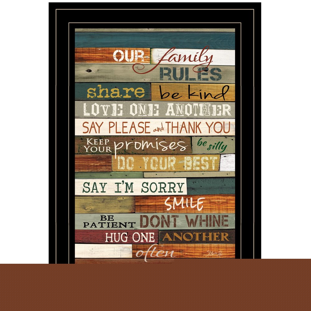 Our Family Rules 4 Black Framed Print Wall Art HomeRoots