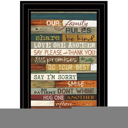 Our Family Rules 4 Black Framed Print Wall Art HomeRoots