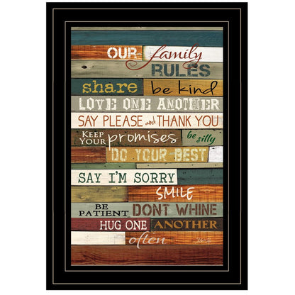 Our Family Rules 4 Black Framed Print Wall Art HomeRoots