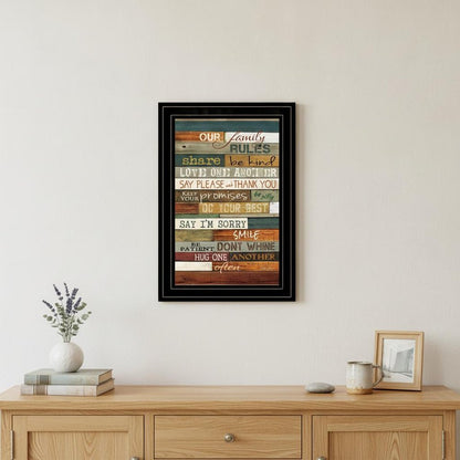 Our Family Rules 4 Black Framed Print Wall Art HomeRoots