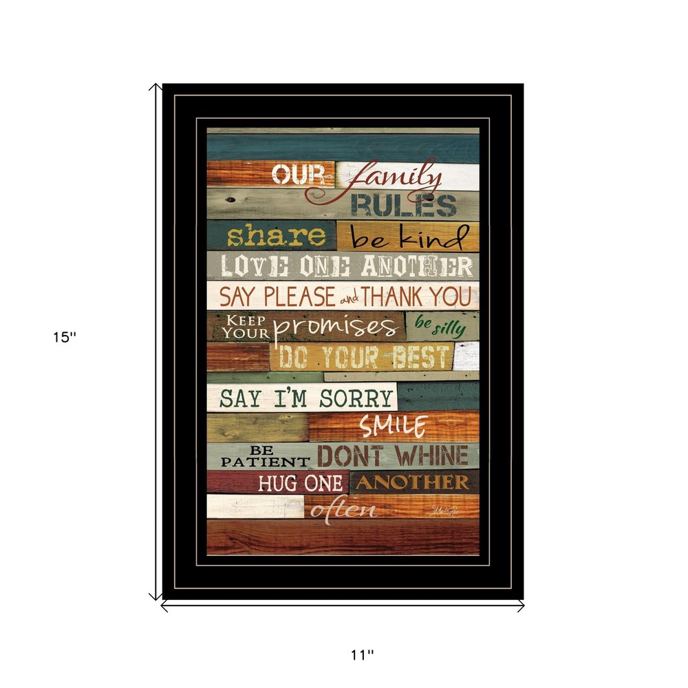 Our Family Rules 4 Black Framed Print Wall Art HomeRoots