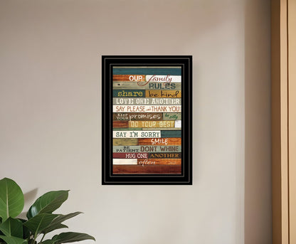 Our Family Rules 4 Black Framed Print Wall Art HomeRoots