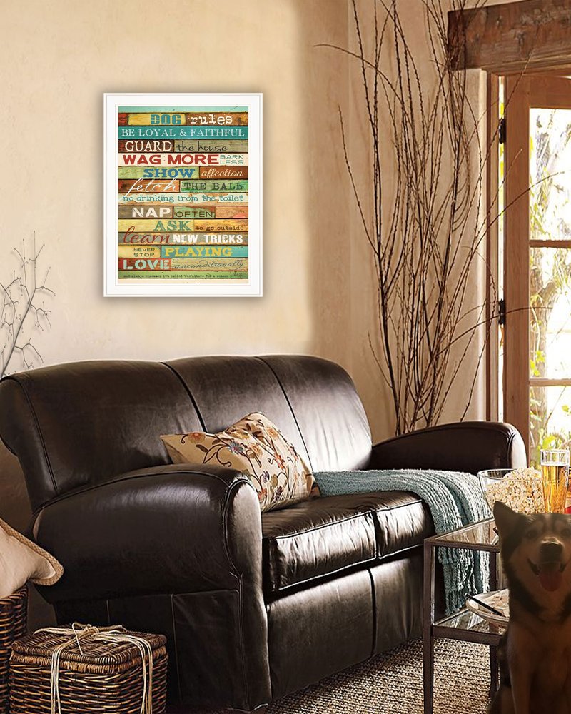 Dog Rules 5 White Framed Print Wall Art HomeRoots