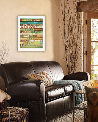 Dog Rules 5 White Framed Print Wall Art HomeRoots