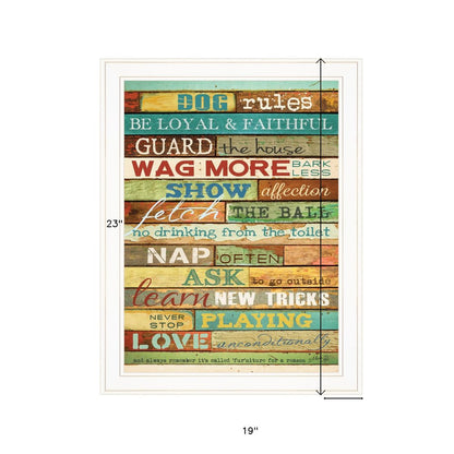 Dog Rules 5 White Framed Print Wall Art HomeRoots