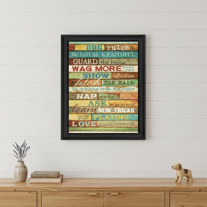Dog Rules 6 Black Framed Print Wall Art HomeRoots