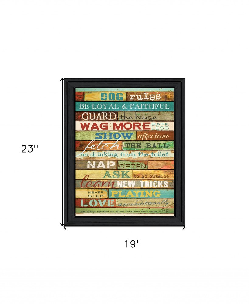 Dog Rules 6 Black Framed Print Wall Art HomeRoots
