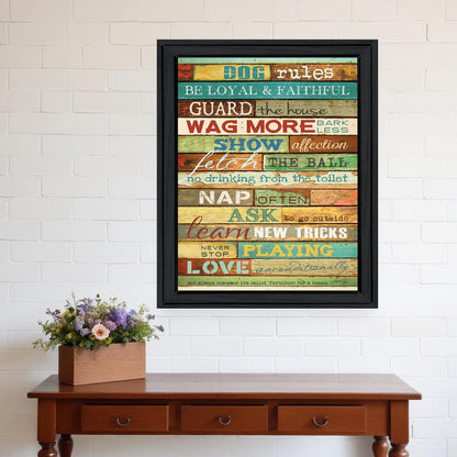 Dog Rules 6 Black Framed Print Wall Art HomeRoots