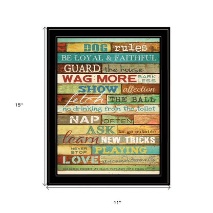Dog Rules 7 Black Framed Print Wall Art HomeRoots