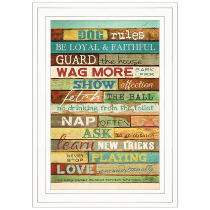 Dog Rules 2 White Framed Print Wall Art HomeRoots