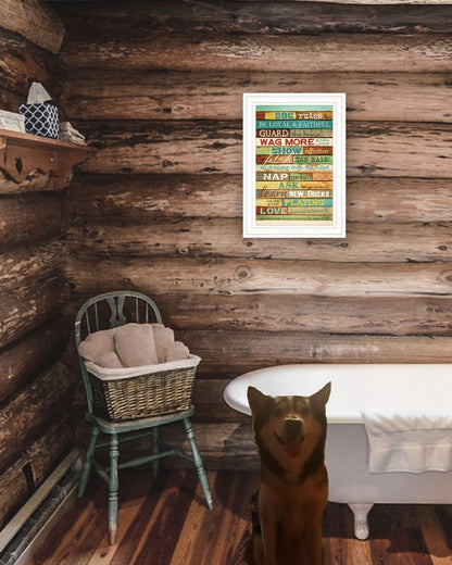 Dog Rules 2 White Framed Print Wall Art HomeRoots