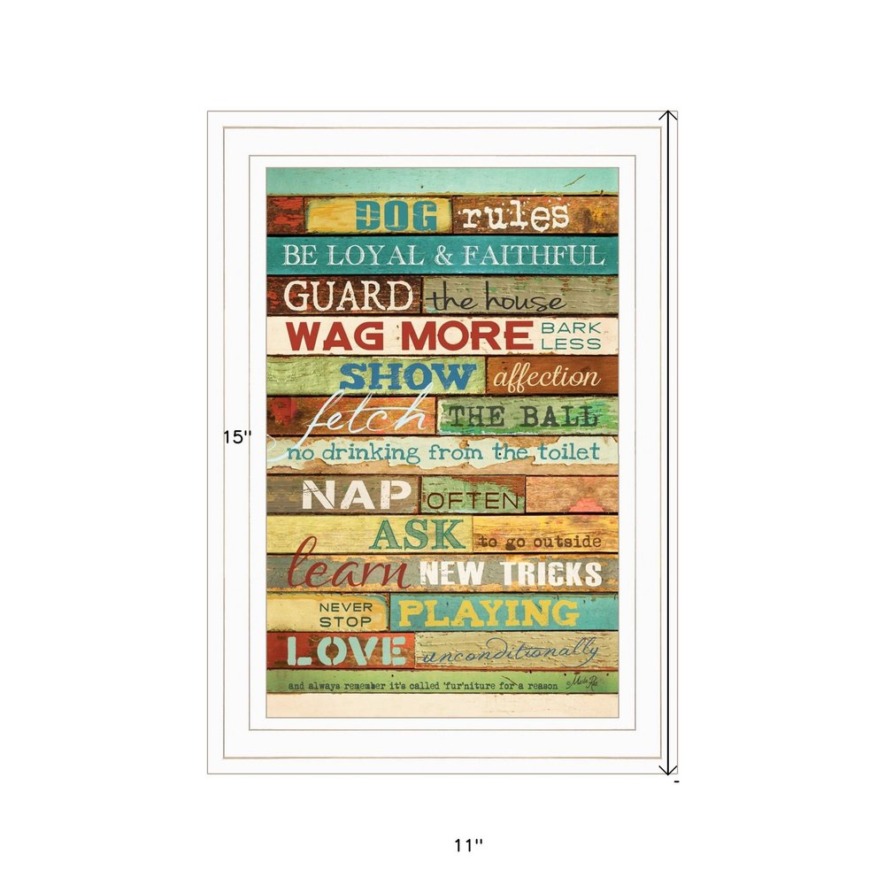 Dog Rules 2 White Framed Print Wall Art HomeRoots