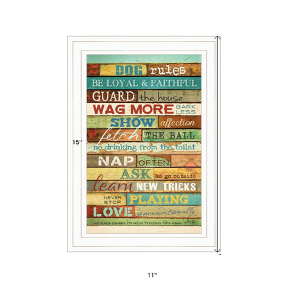 Dog Rules 2 White Framed Print Wall Art HomeRoots