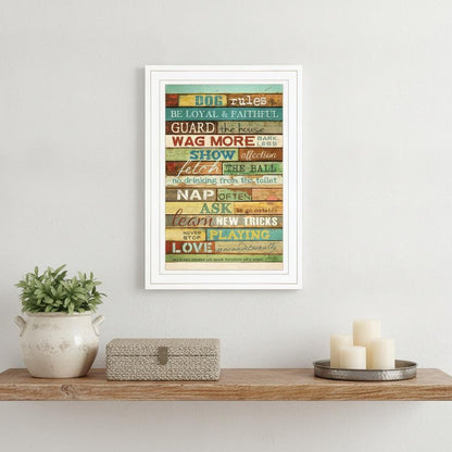 Dog Rules 2 White Framed Print Wall Art HomeRoots
