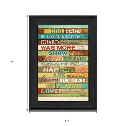 Dog Rules 3 Black Framed Print Wall Art HomeRoots