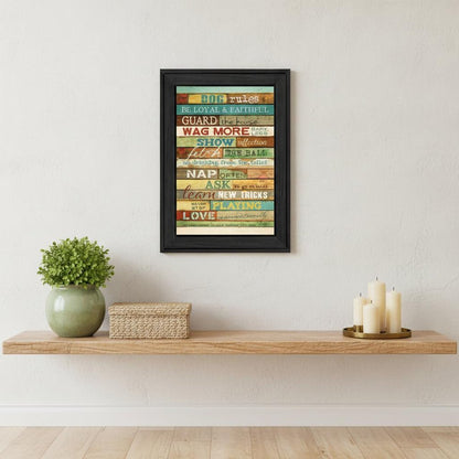 Dog Rules 3 Black Framed Print Wall Art HomeRoots