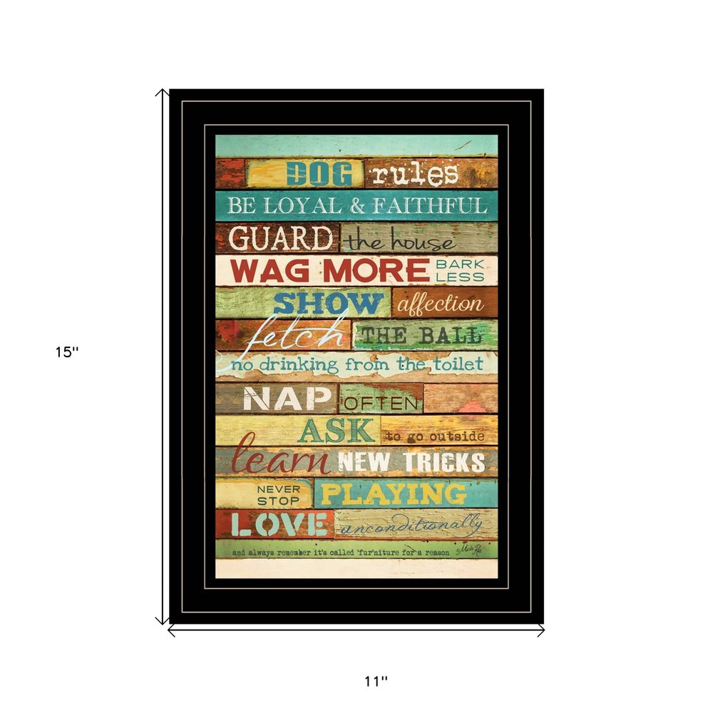 Dog Rules 4 Black Framed Print Wall Art HomeRoots