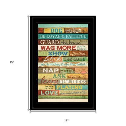 Dog Rules 4 Black Framed Print Wall Art HomeRoots