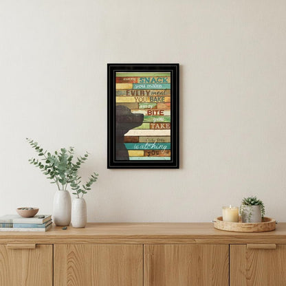 Colorful Dog Watching You Snack  Black Framed Print Wall Art HomeRoots