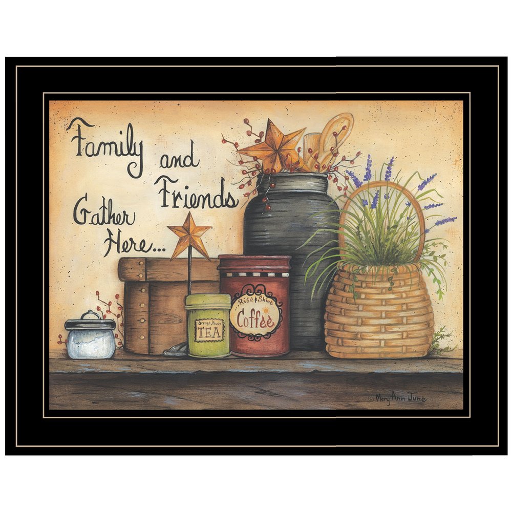 Family and Friends 4 Black Framed Print Wall Art HomeRoots